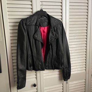 Black Studded Zipper Jacket size small